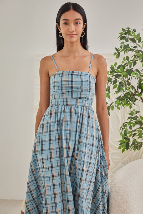 Courtney Blue Plaid Dress