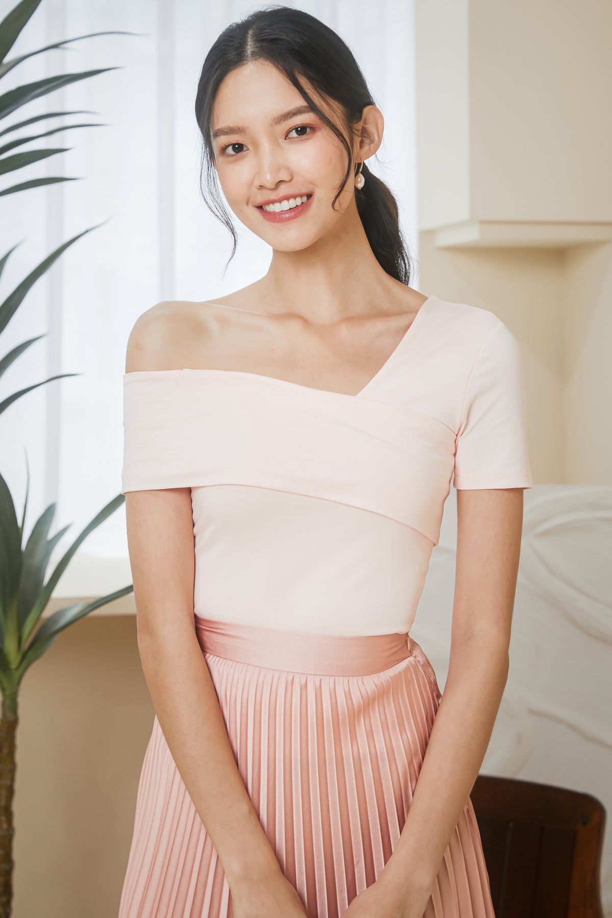 Irregular Sleeves Top in Pink