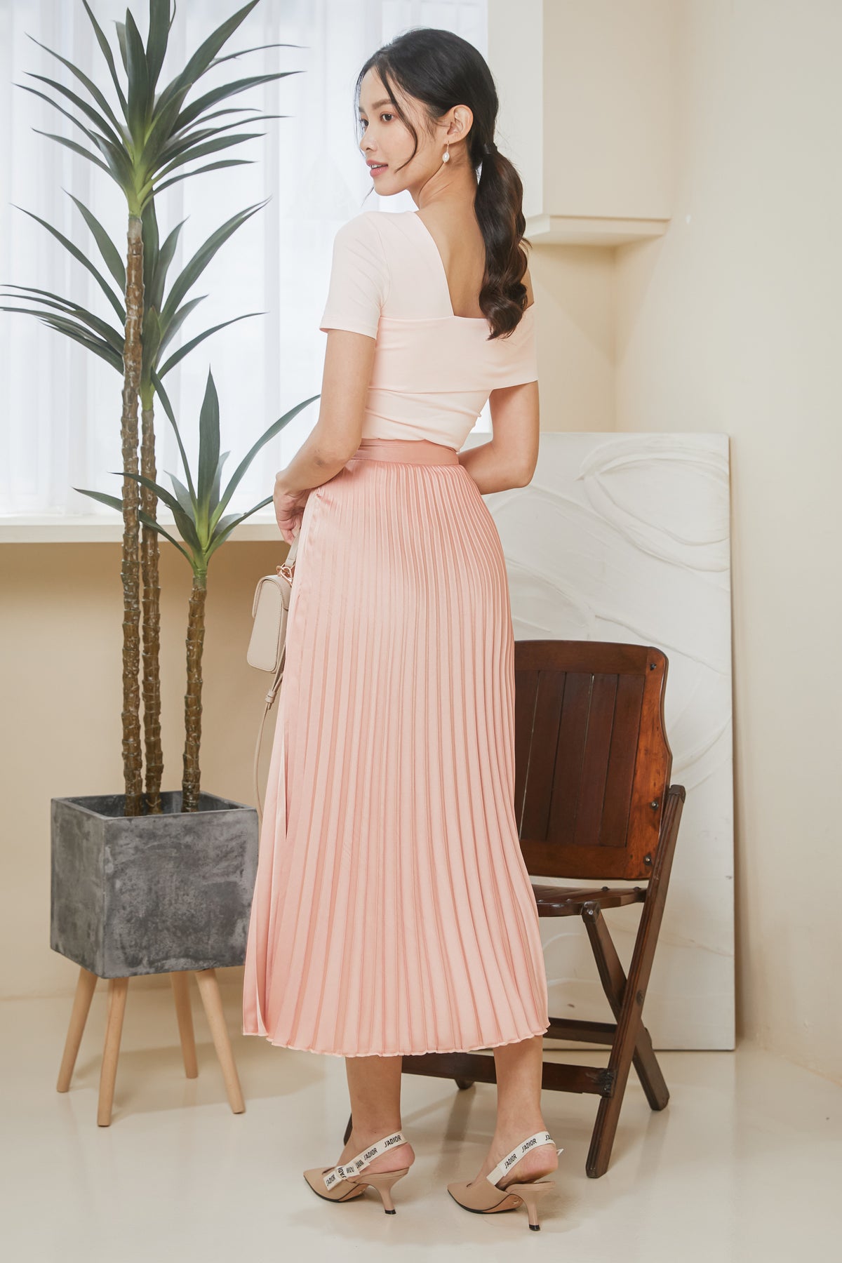 Irregular Sleeves Top in Pink