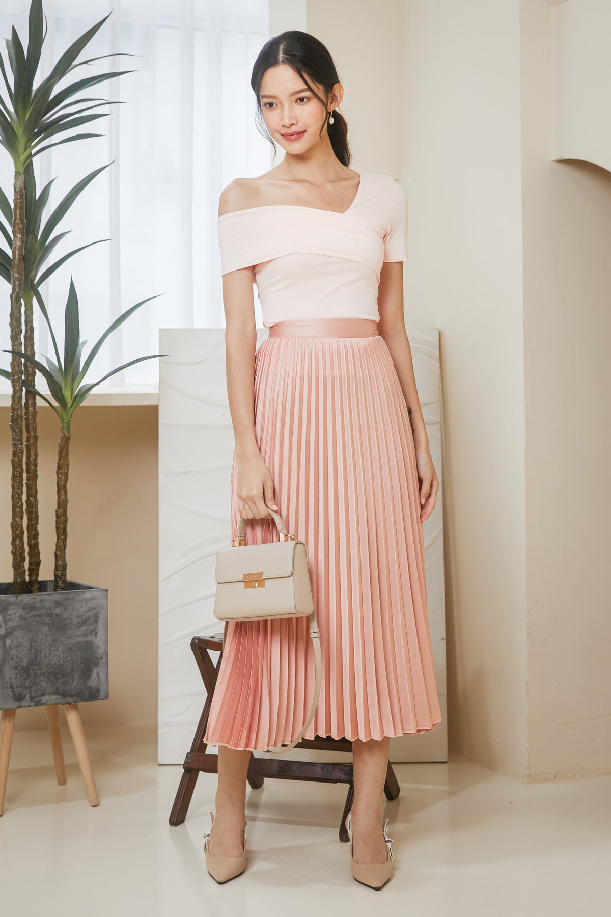 Irregular Sleeves Top in Pink