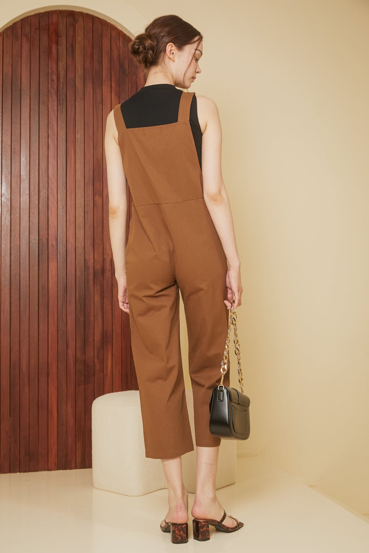 Imogen Utility Dungarees in Brown