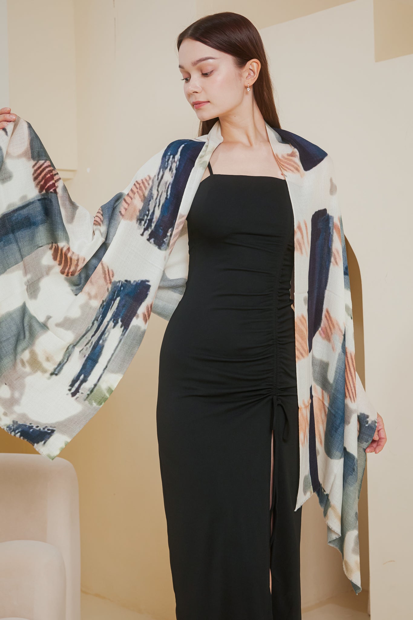 Backorder* Luxe Cashmere Shawl in Abstract Blocks