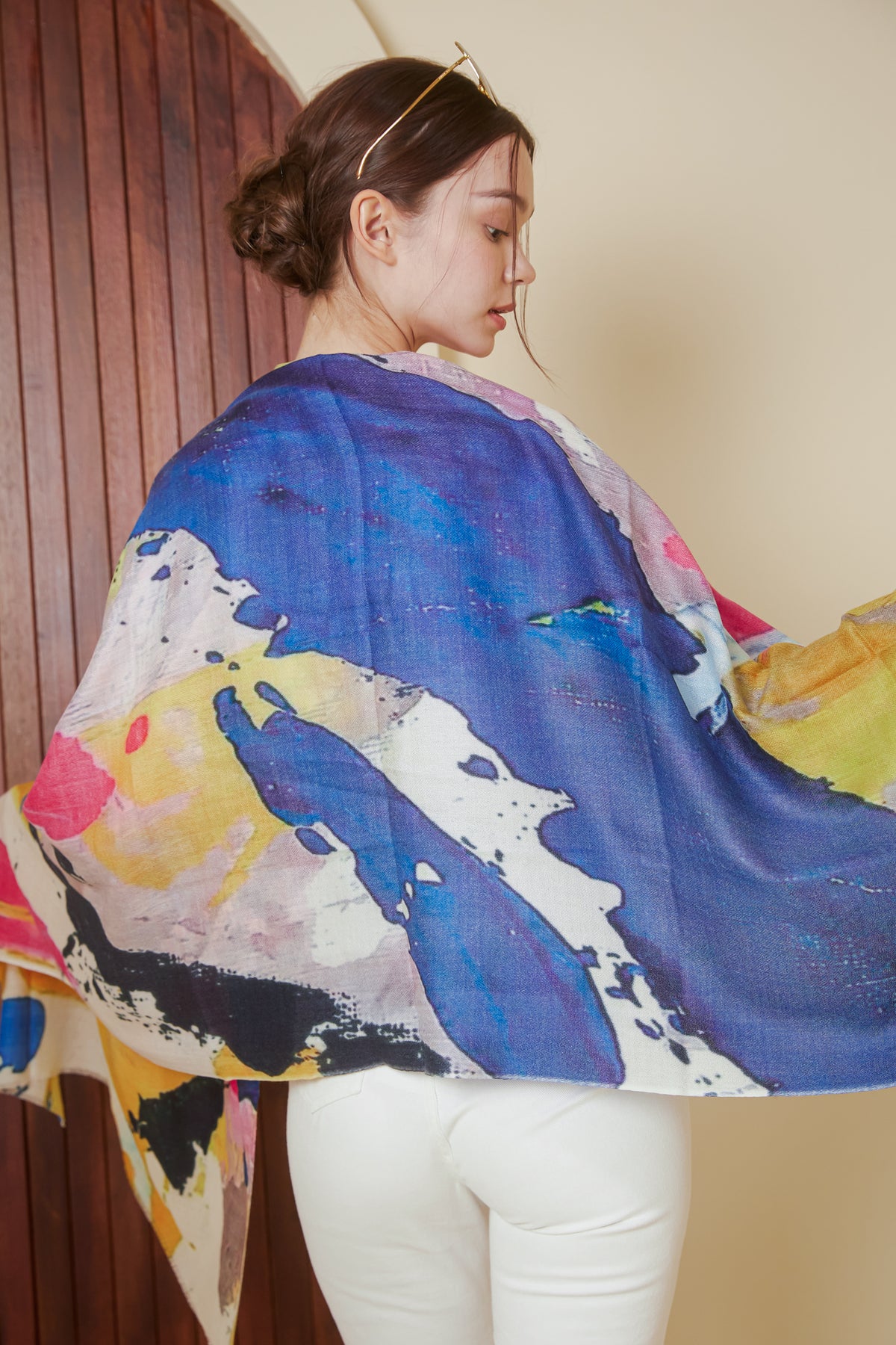Luxe Cashmere Shawl in Color Splash