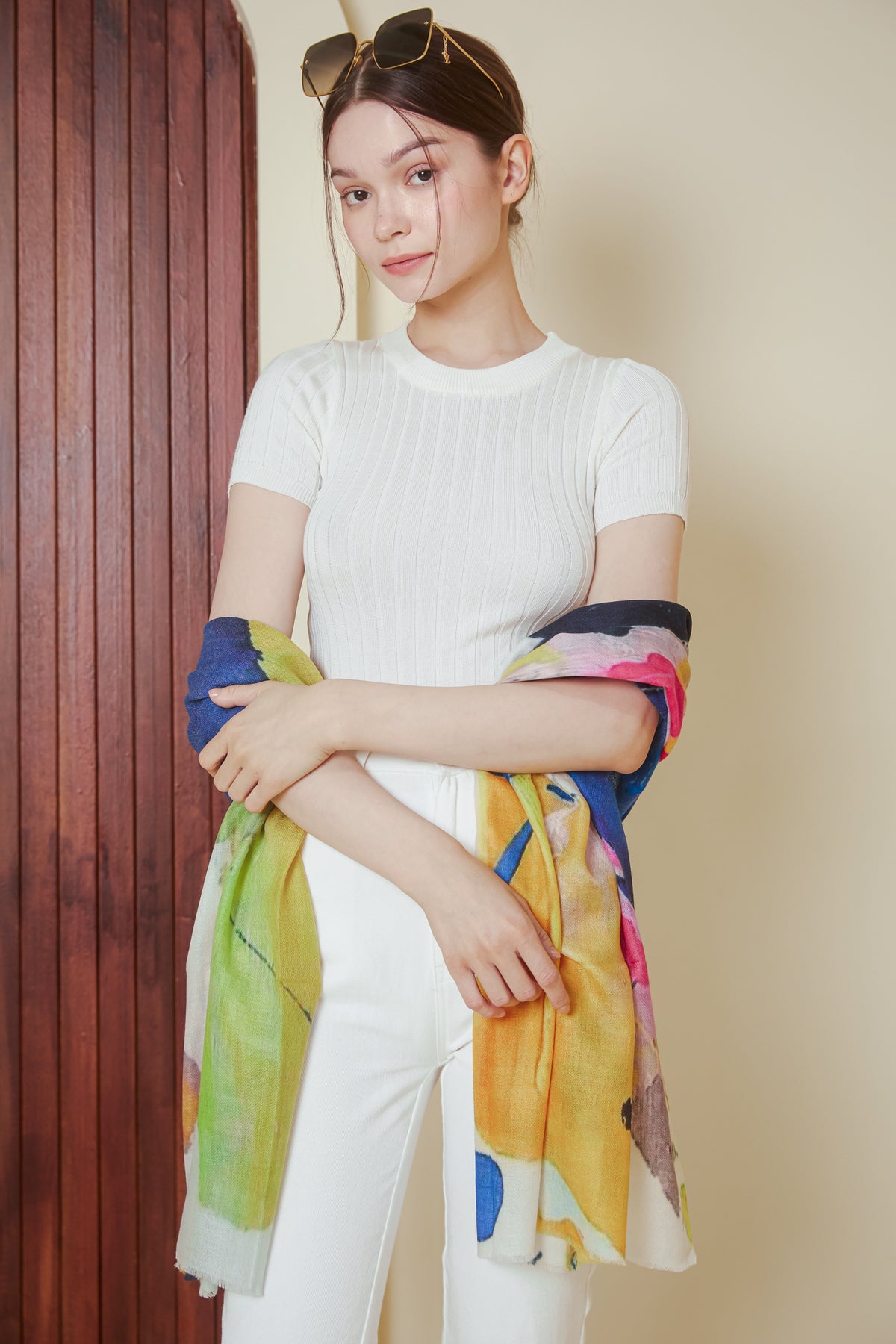 Luxe Cashmere Shawl in Color Splash