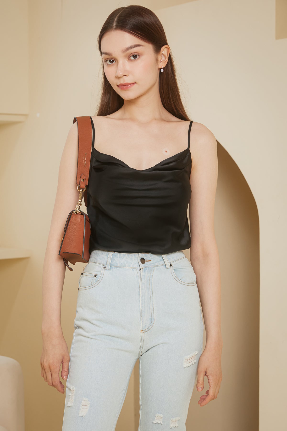 Timeless Cowl Neck Top in Black