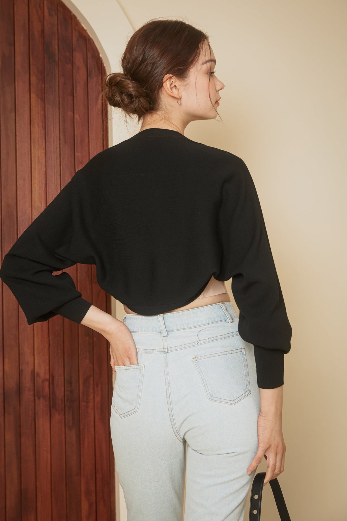 Restocked* Ana Knit Cropped Bolero in Black