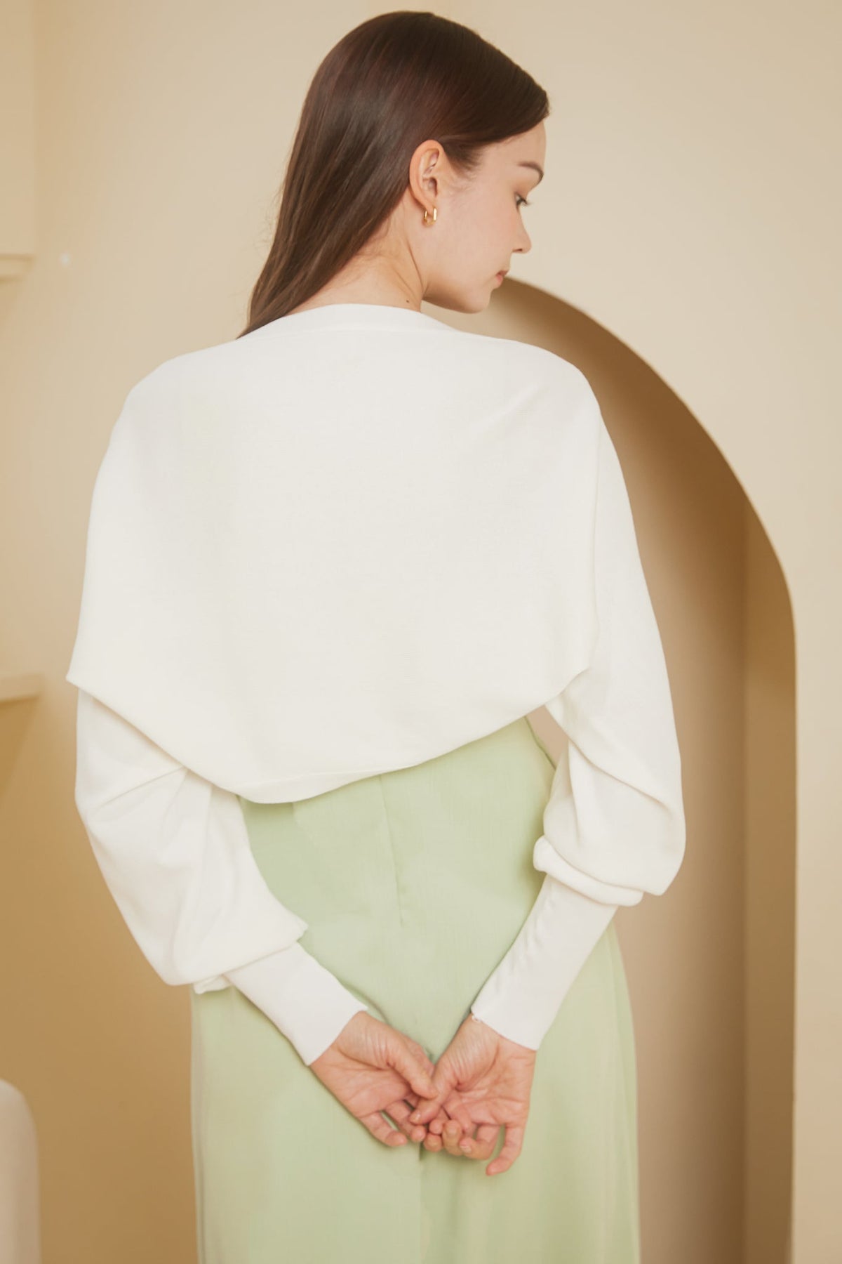 Restocked* Ana Knit Cropped Bolero in White