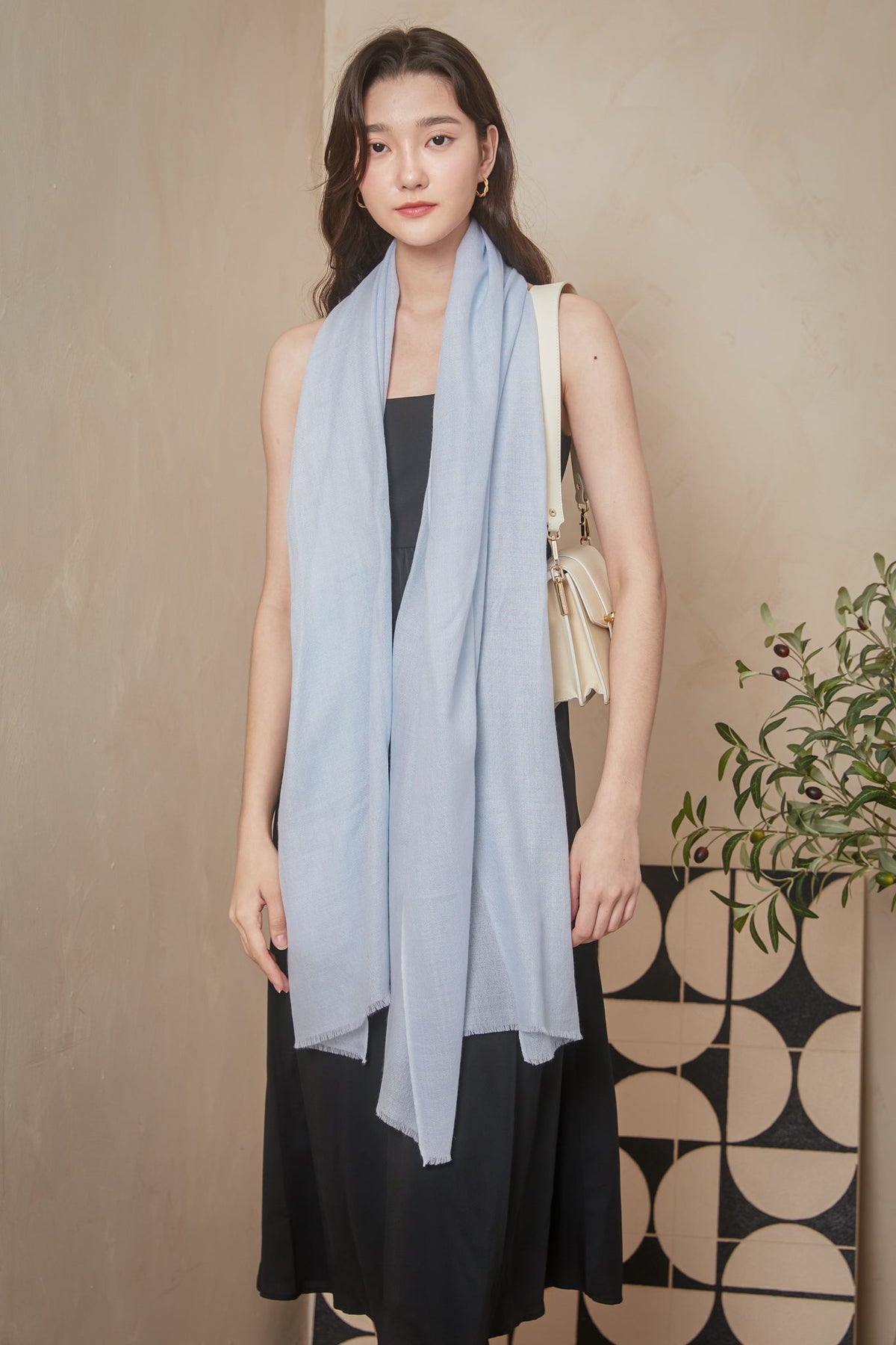Restocked* Luxe Cashmere Shawl in Baby Blue
