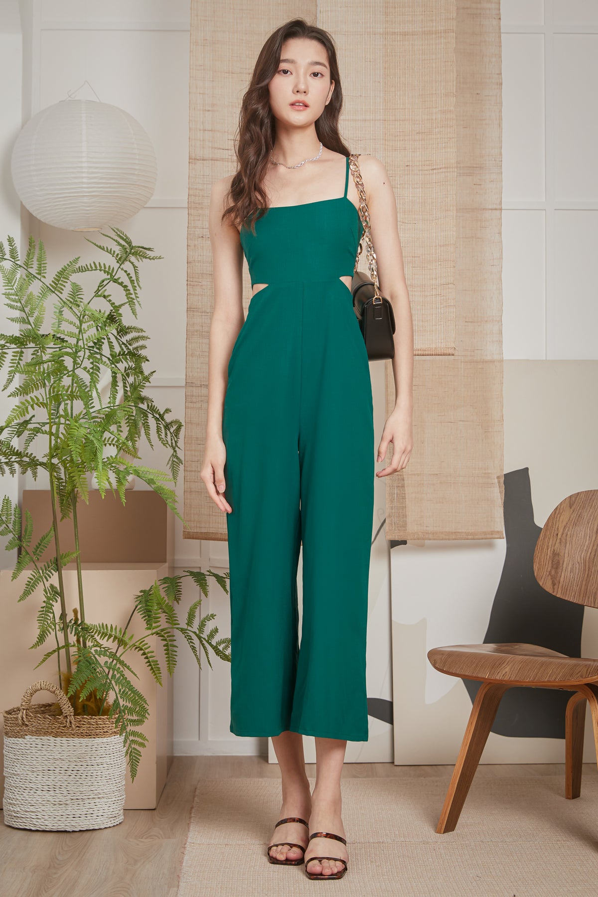 Style Icon Cut-Out Jumpsuit in Kelly Green