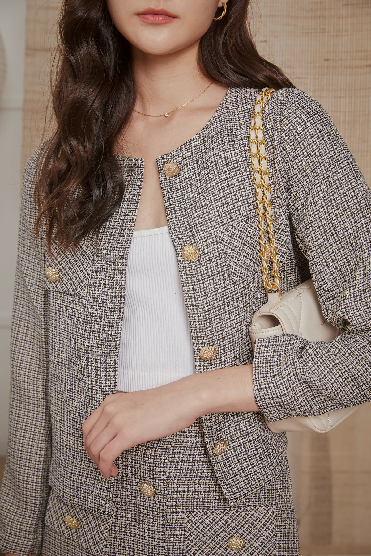 Timeless Allure Tweed Jacket in Black