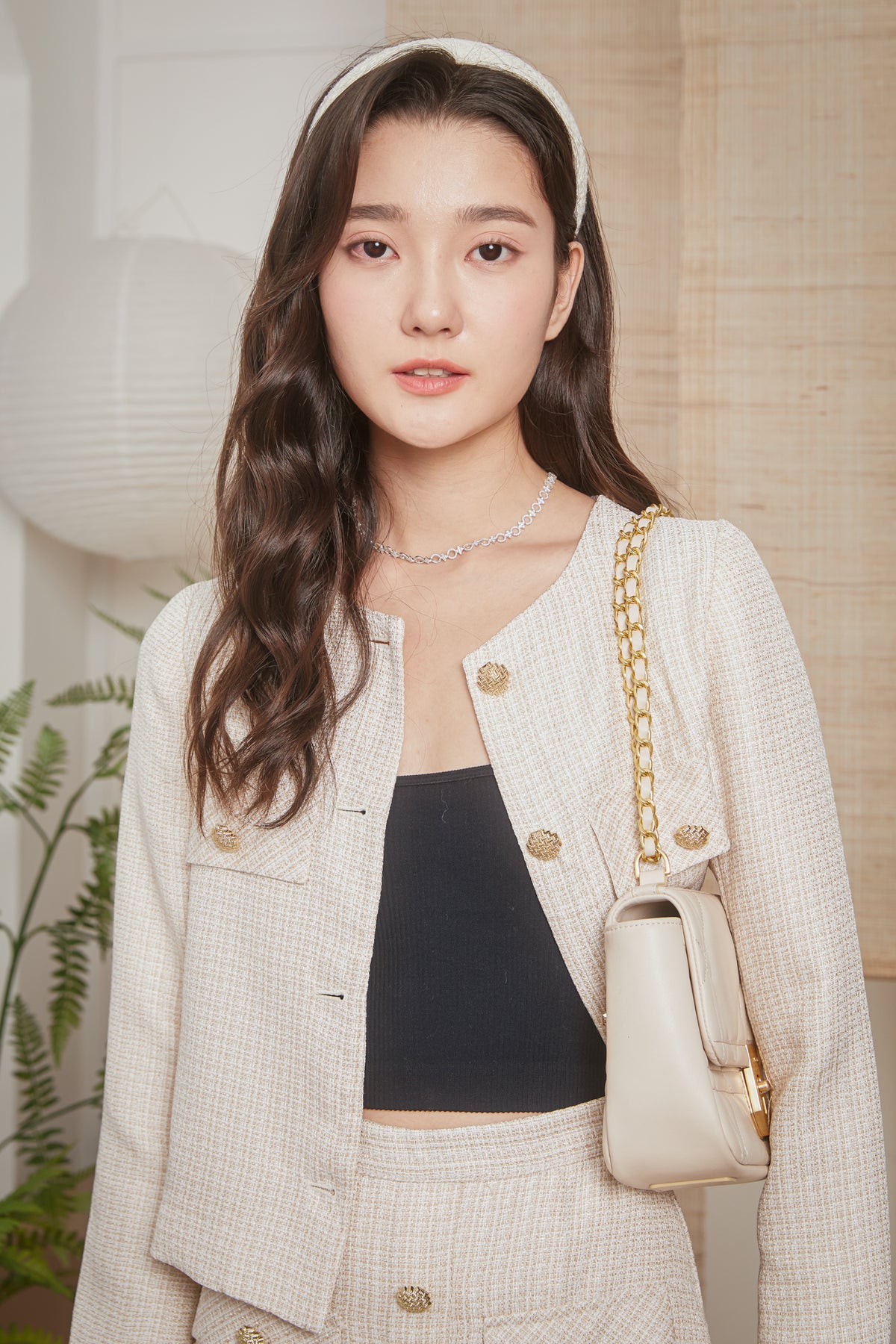 Timeless Allure Tweed Jacket in Cream