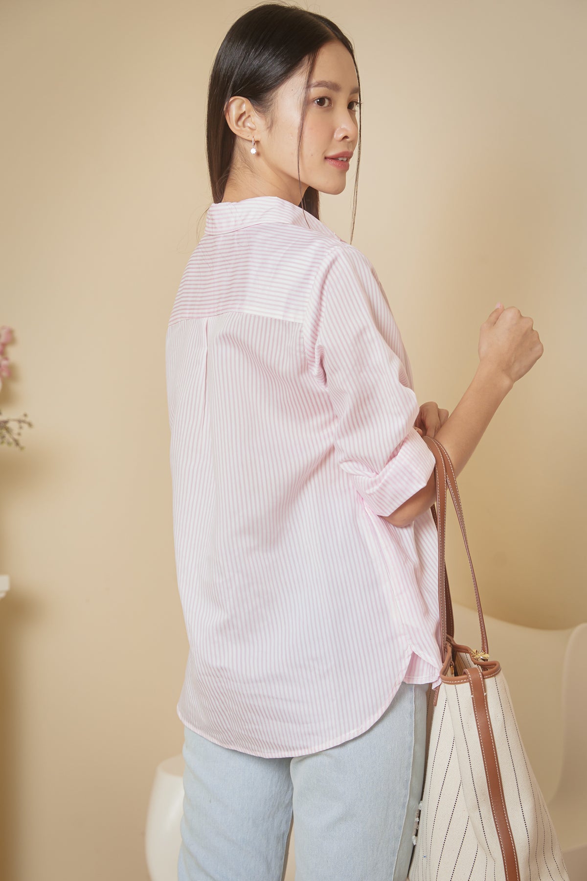 Luca Striped Shirt in Pink