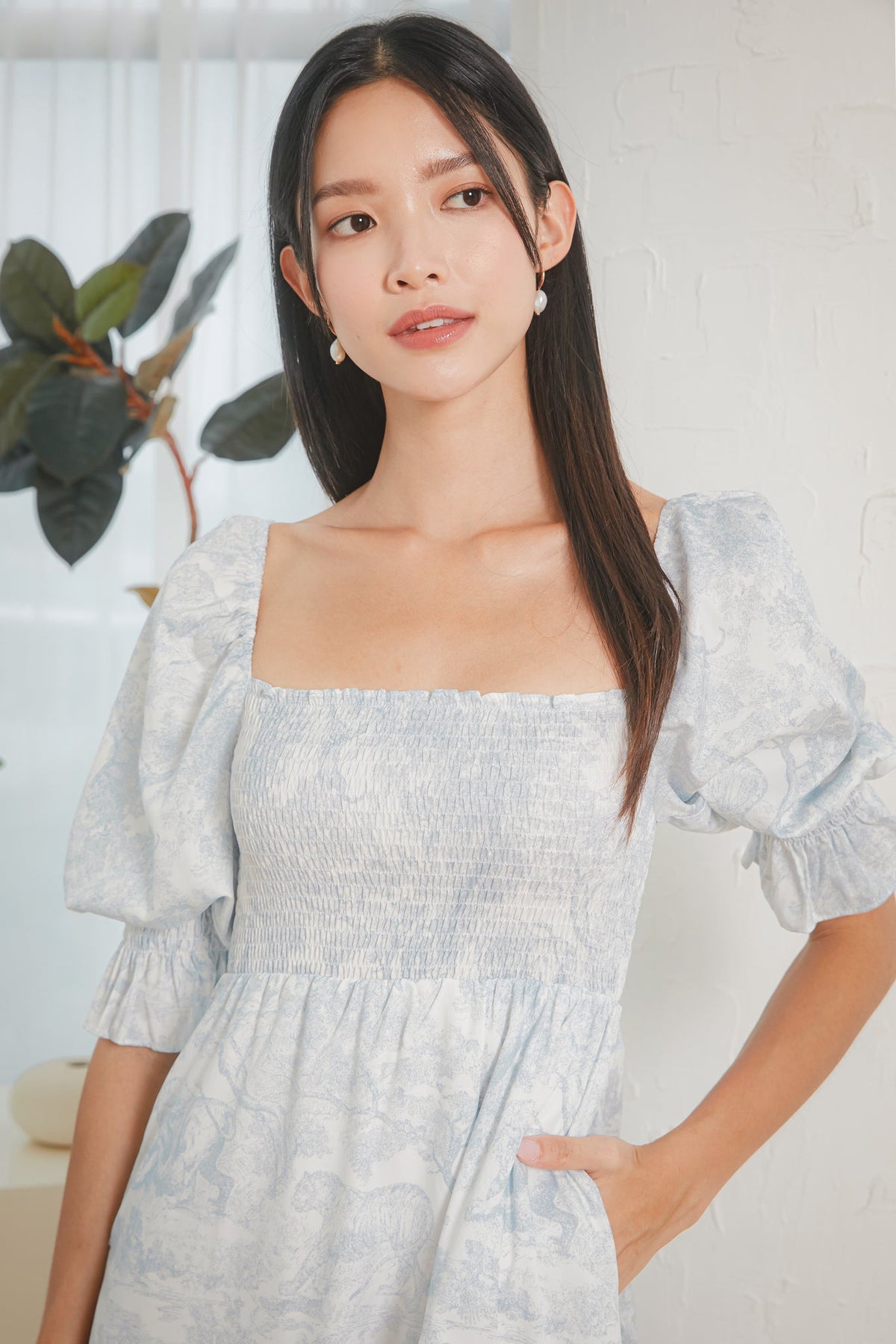 Backorder* Belissima Smocked Dress in Blue Riviera