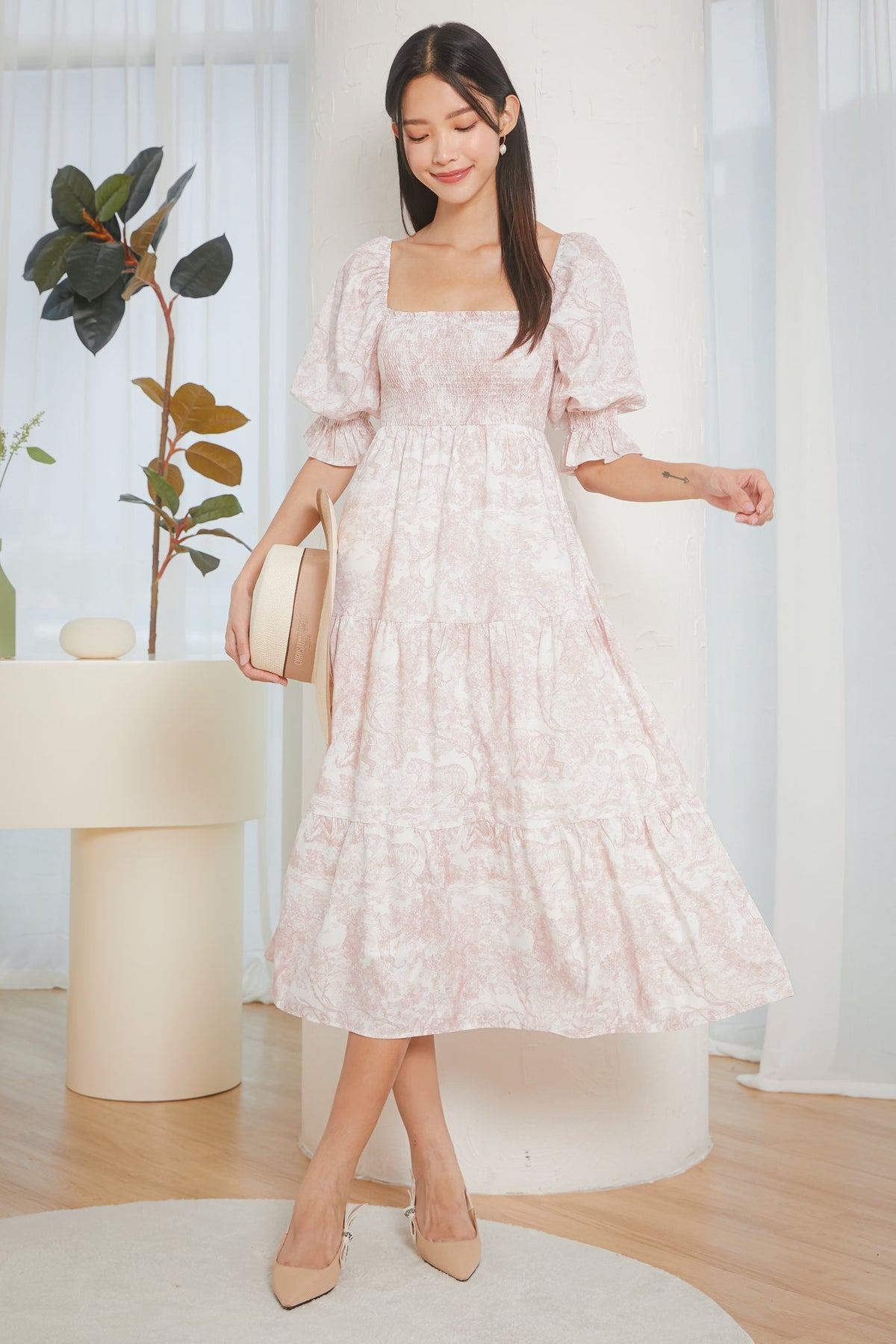 Backorder* Belissima Smocked Dress in Pink Riviera