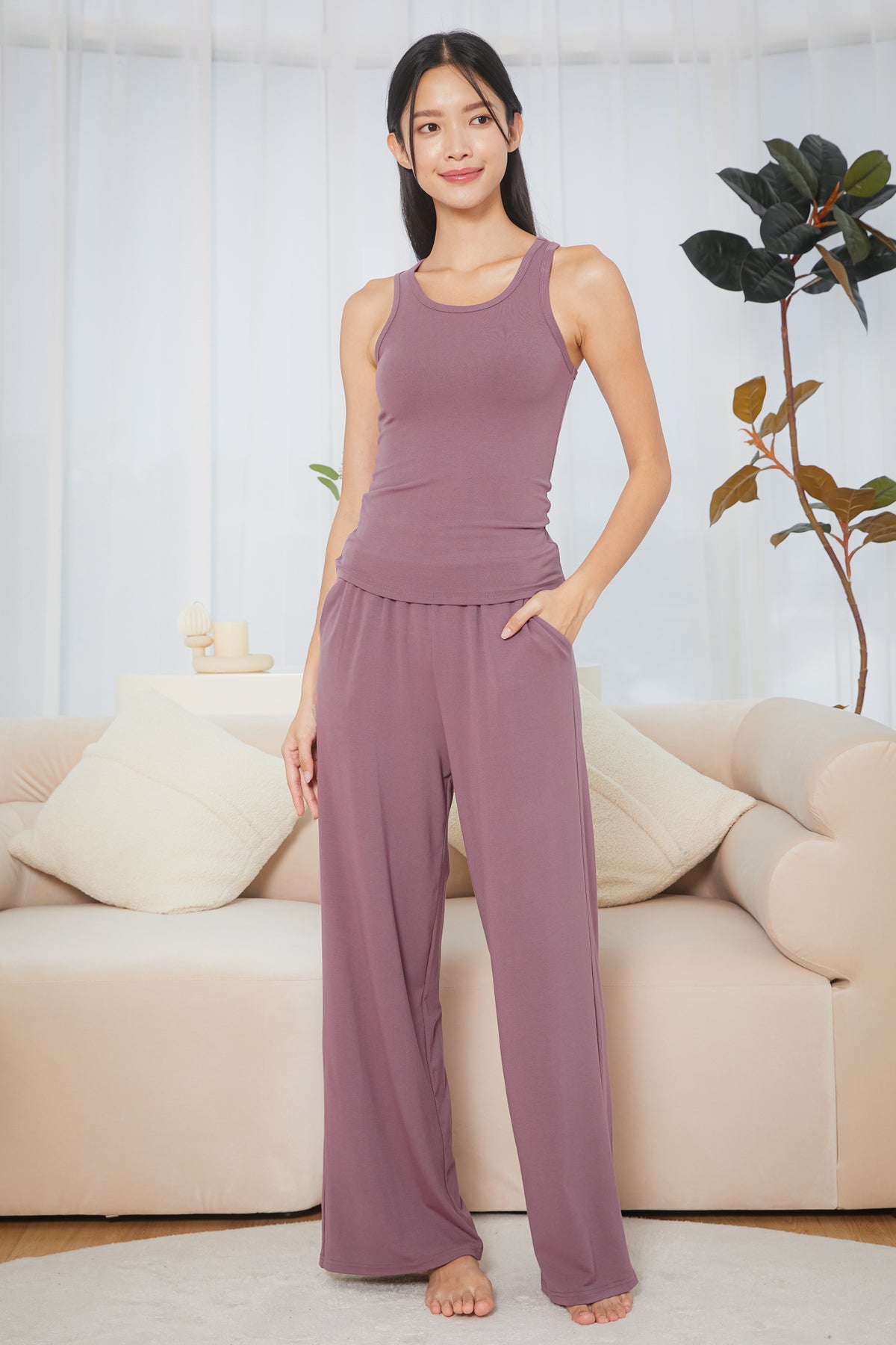 Comfy Lounge Pants in Mulberry