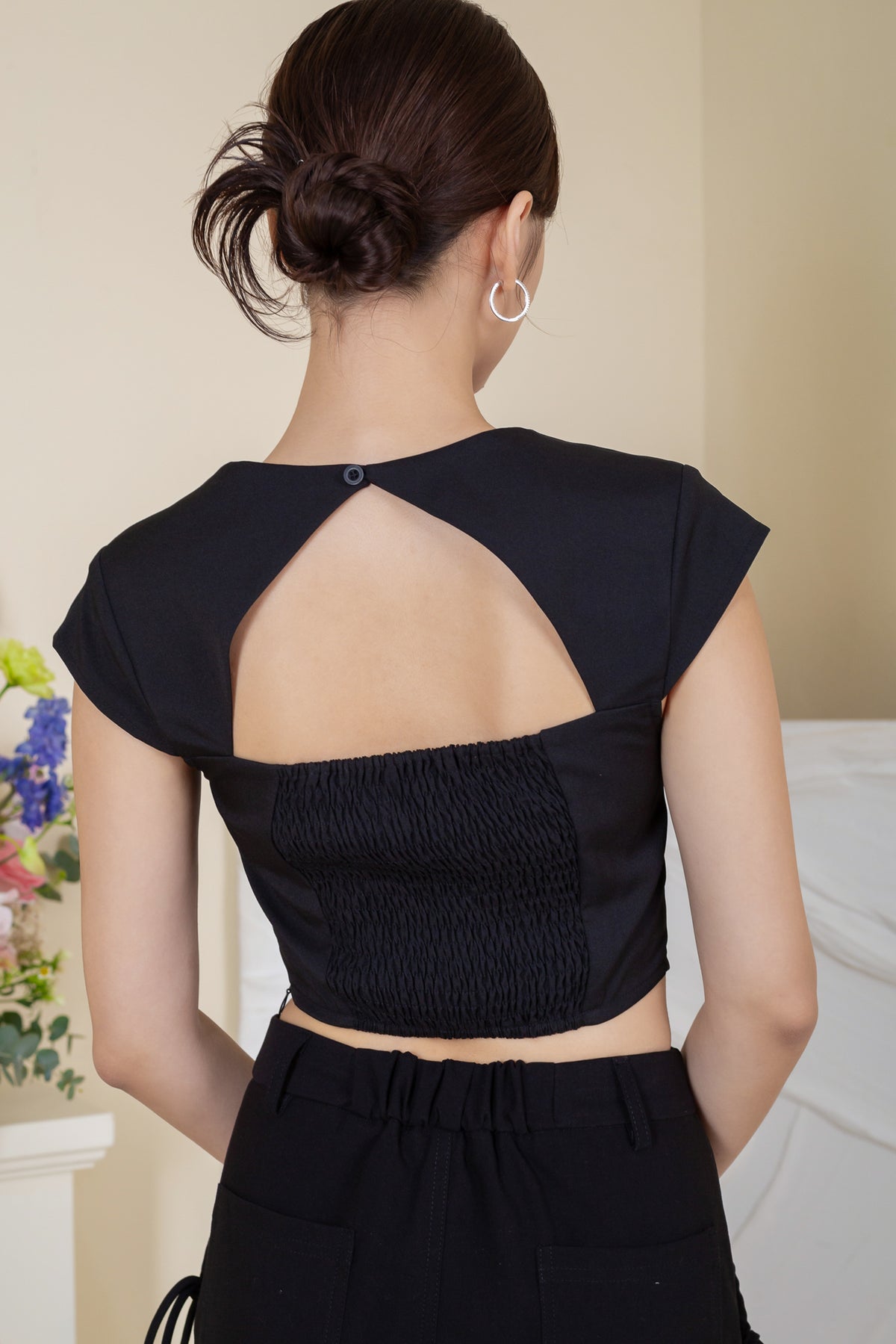 Trapeze Cut-Out Top in Black
