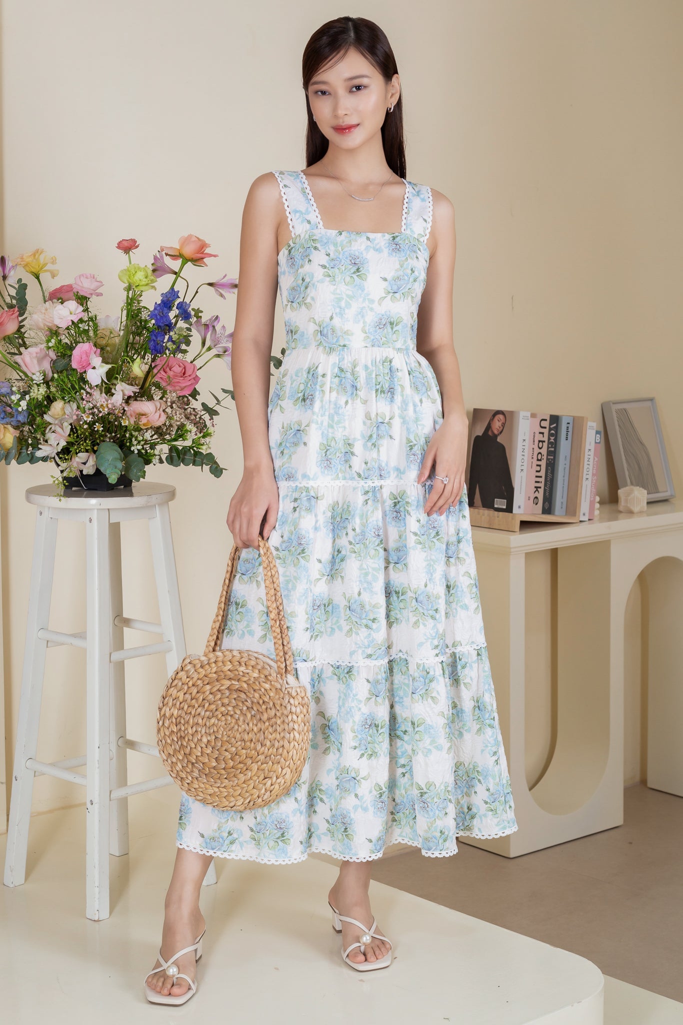 Vintage floral lace dress hot sale