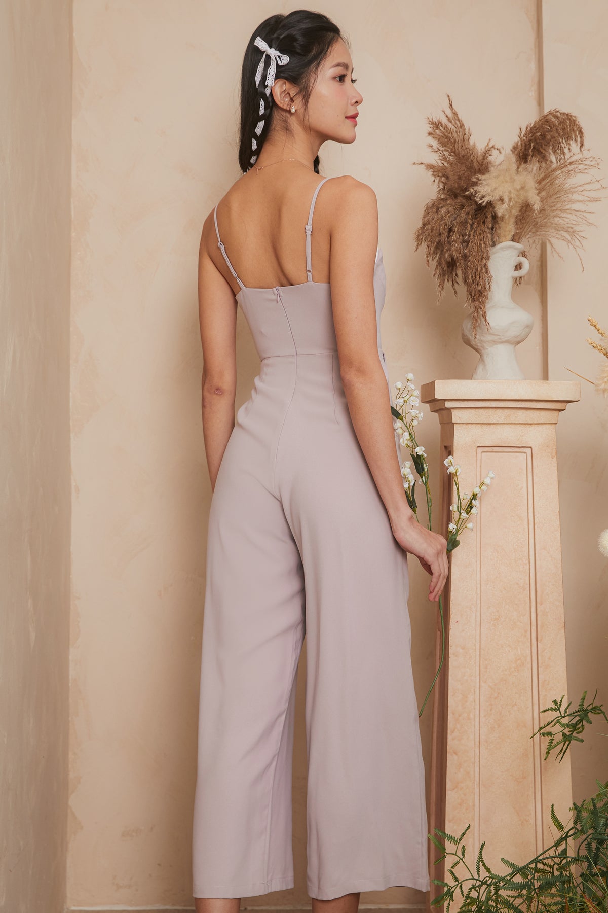 [VGY] Sweetheart Corset Jumpsuit in Mauve