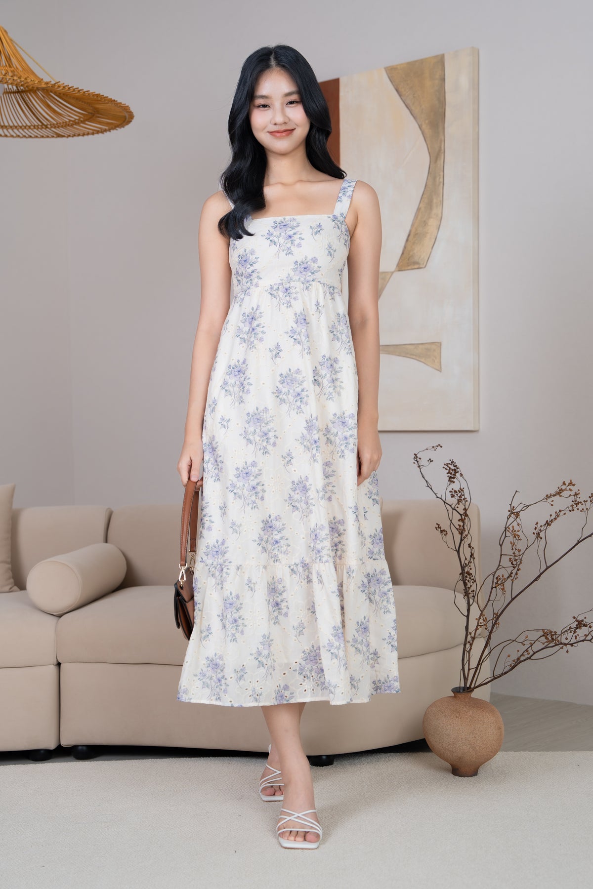 Rosie Drophem Maxi Dress in Indigo
