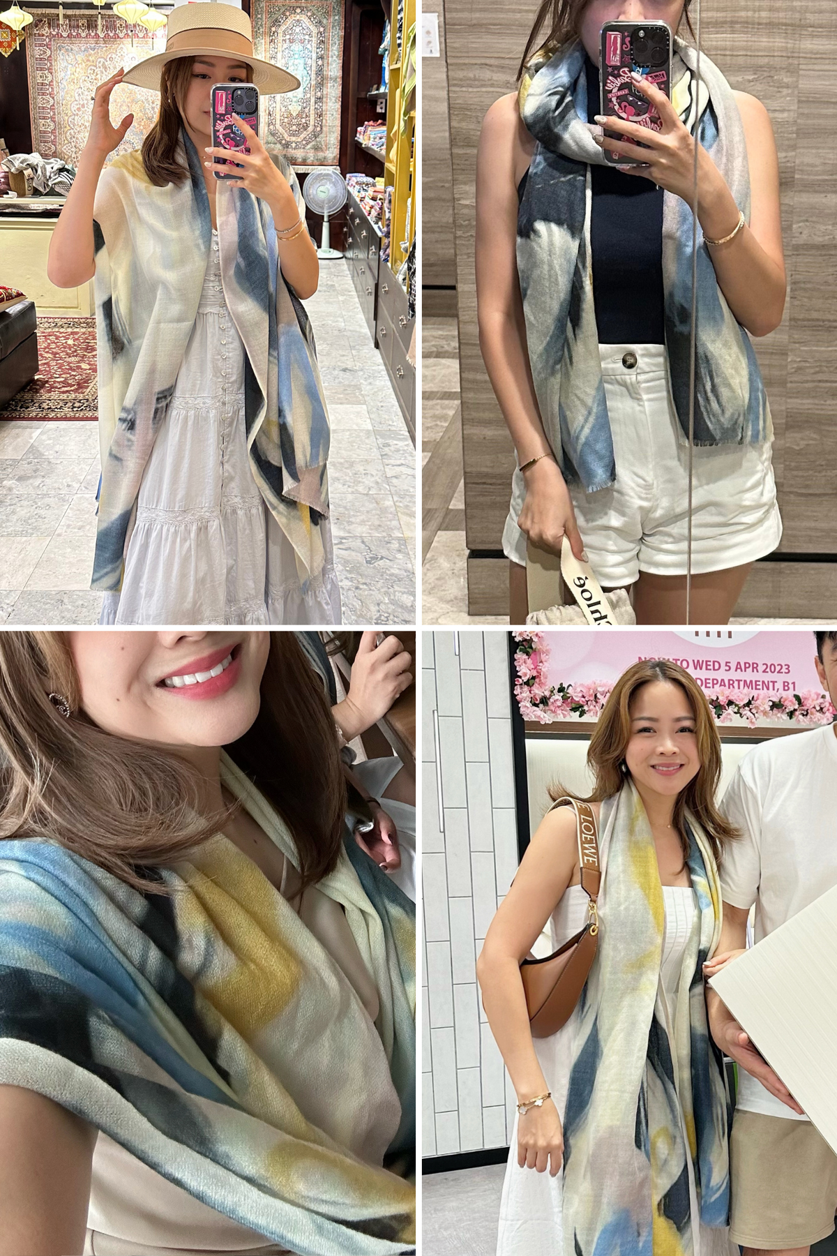 Restocked* Luxe Cashmere Shawl in Abstract Brushstrokes