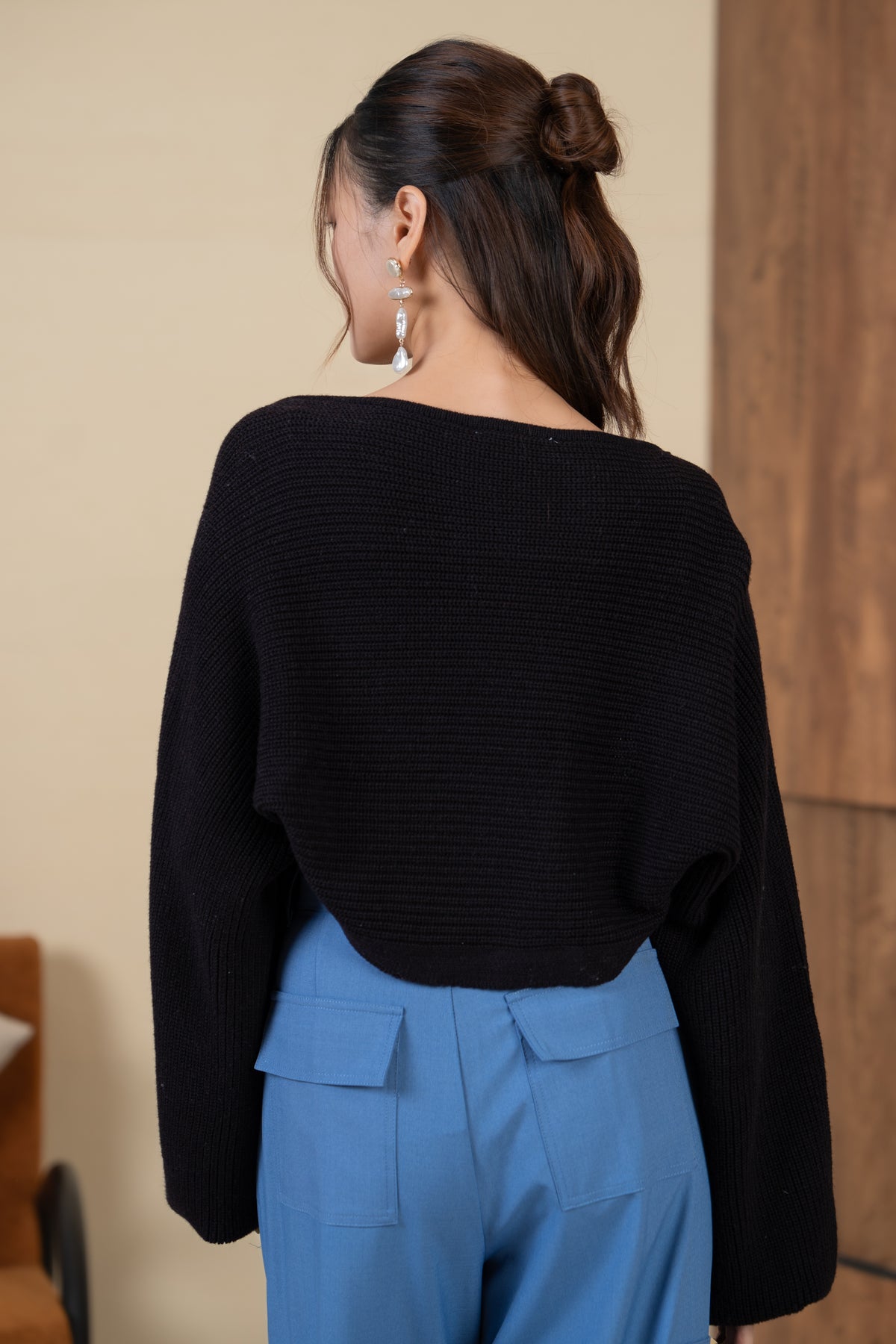 Holly Knit Cami+Bolero Set in Black