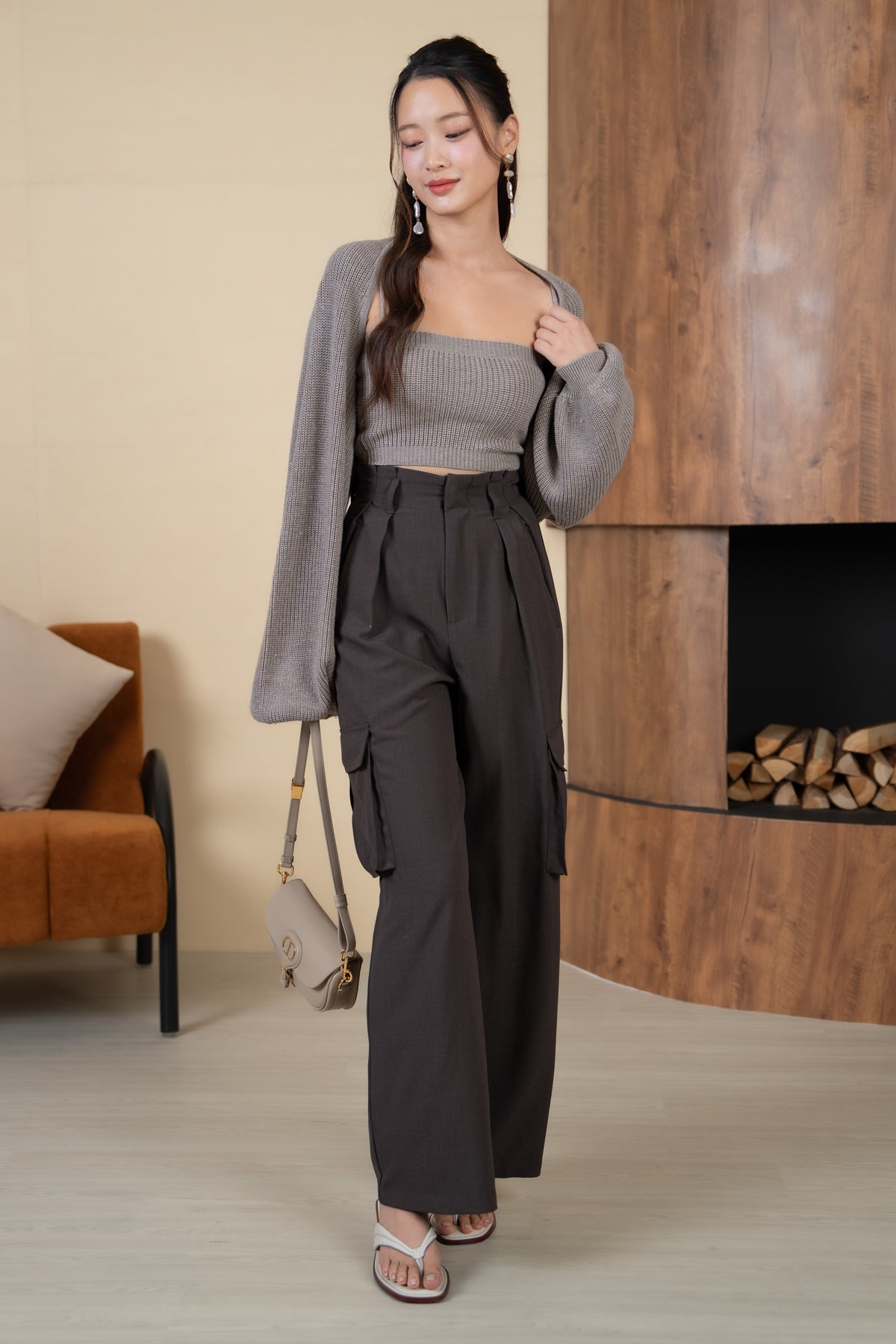 Holly Knit Cami+Bolero Set in Latte