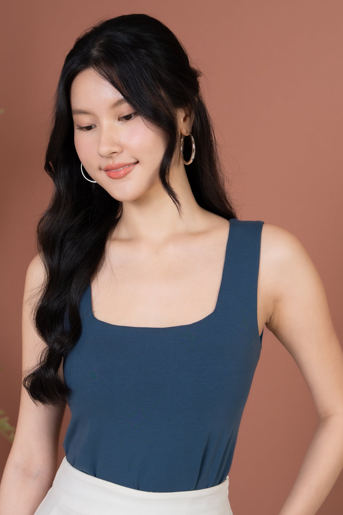 Evelyn Padded Tank Top in Teal