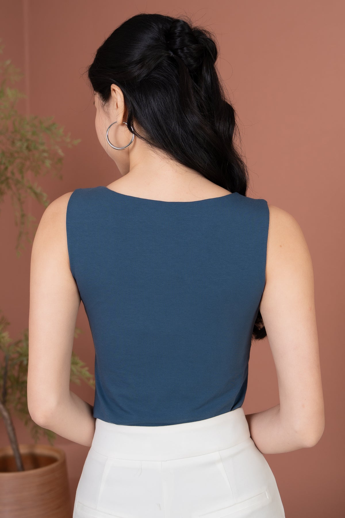 Evelyn Padded Tank Top in Teal