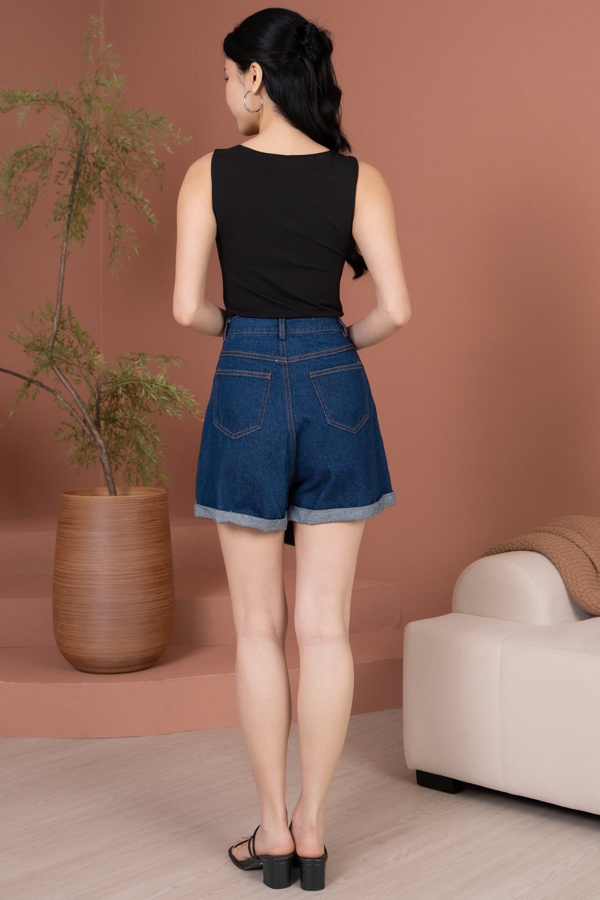 Evelyn Padded Tank Top in Black