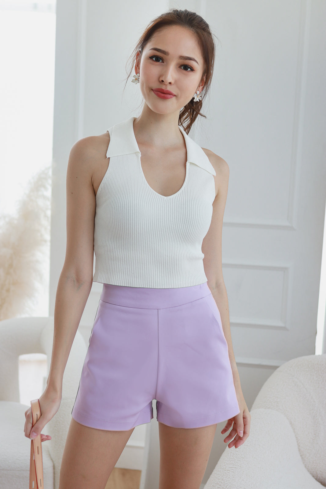 Elemental Waisted Shorts in Lilac
