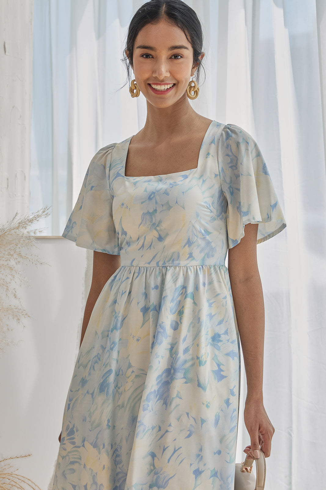 Hibiscus Maxi Dress in Sky