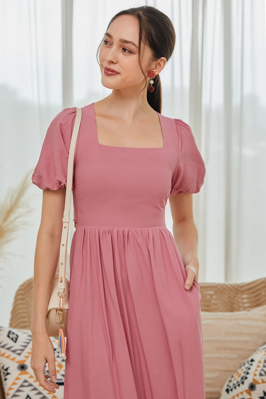 Nadia Shoelace Detail Maxi in Rose