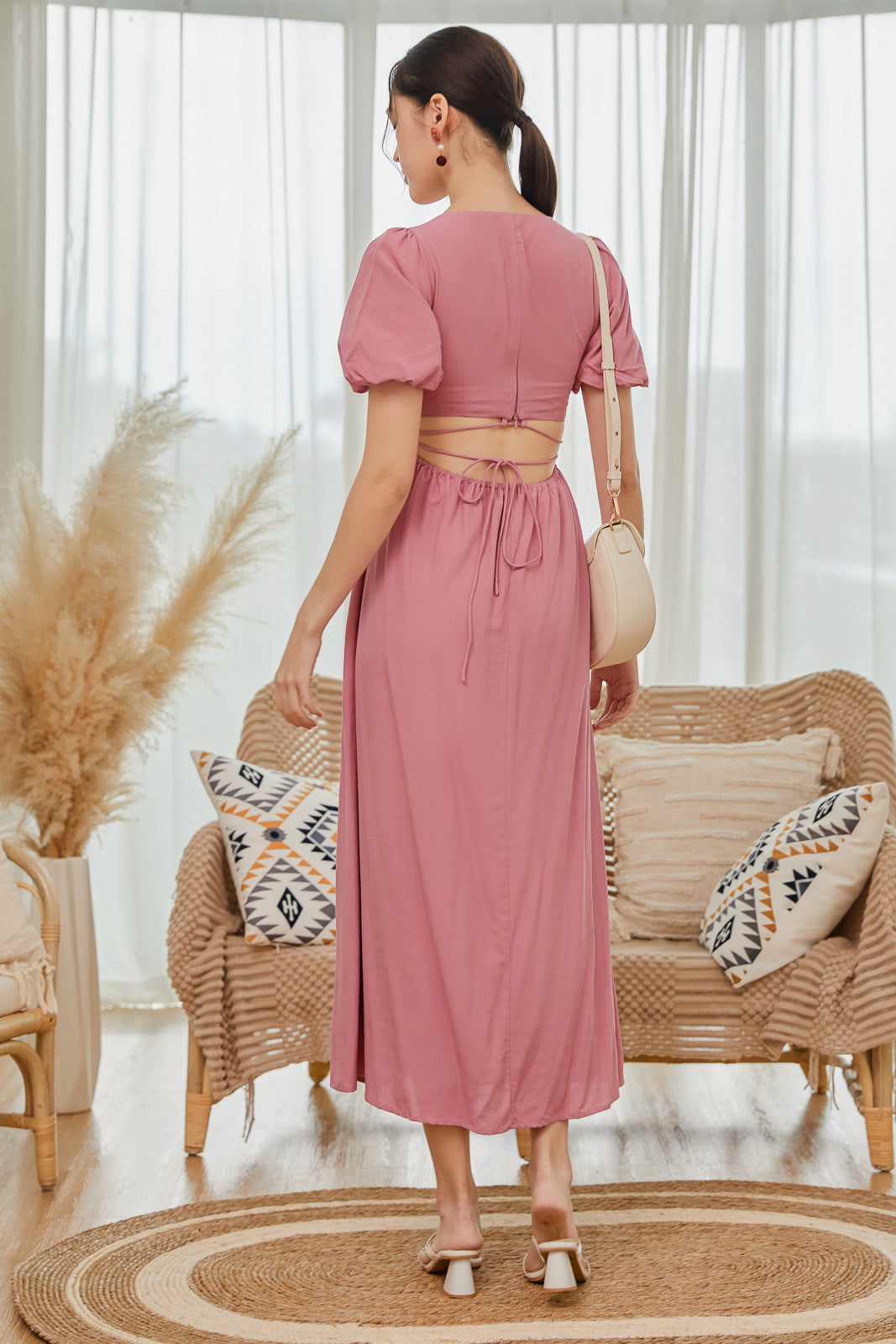Nadia Shoelace Detail Maxi in Rose