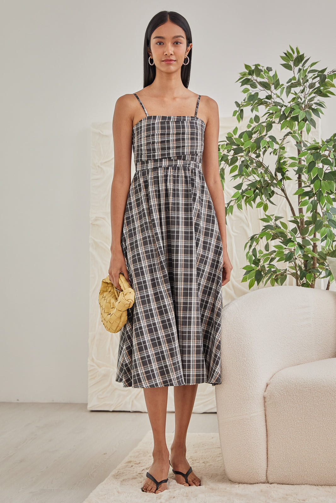 Kensington Plaid Dress in Black