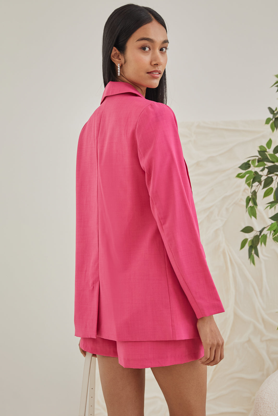 Restocked* Yves Double Breasted Blazer in Fuchsia