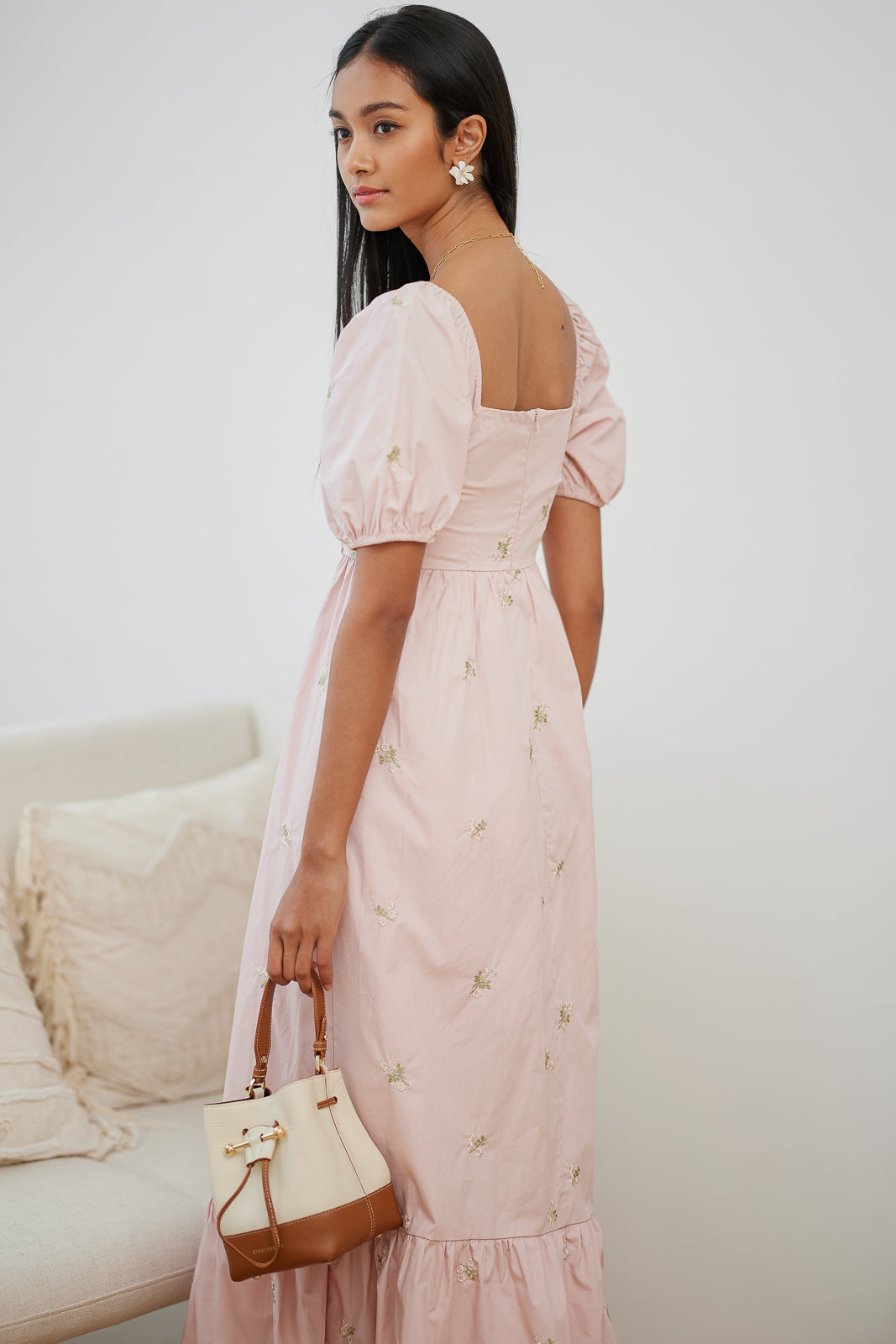 Ashley Embroidered Dress in Pink