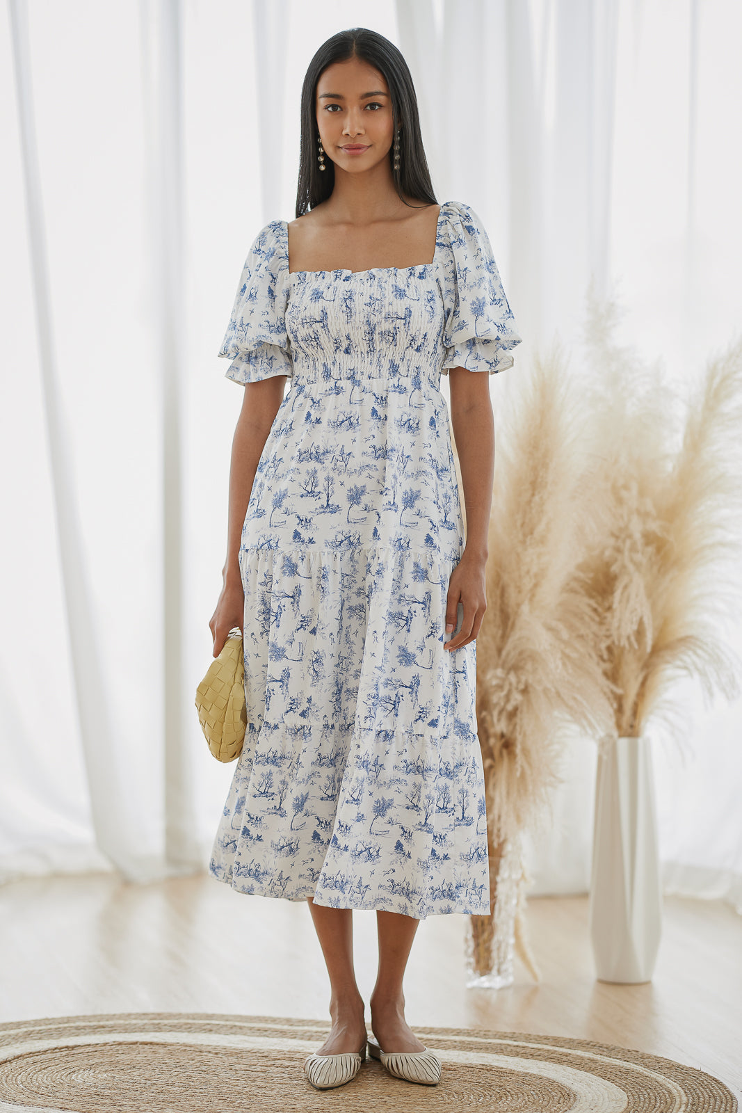 Restocked* Belissima Smocked Dress in Blue Safari