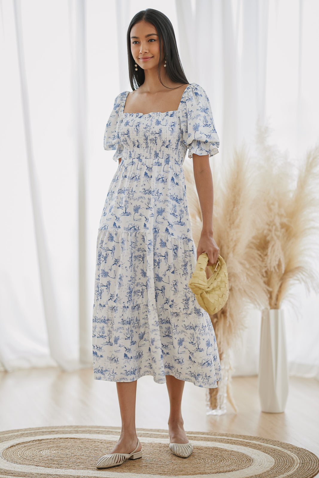Restocked* Belissima Smocked Dress in Blue Safari