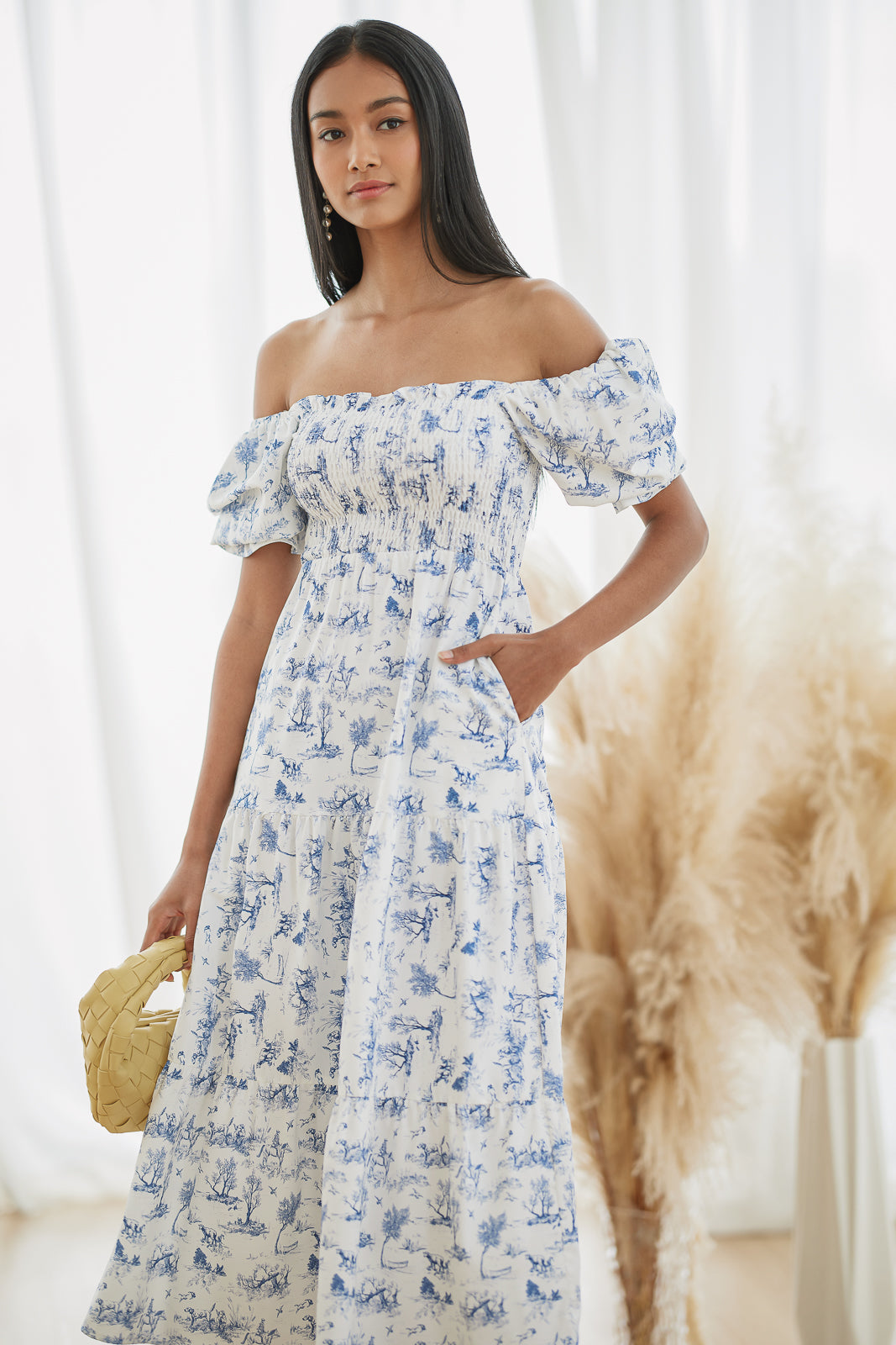 Restocked* Belissima Smocked Dress in Blue Safari