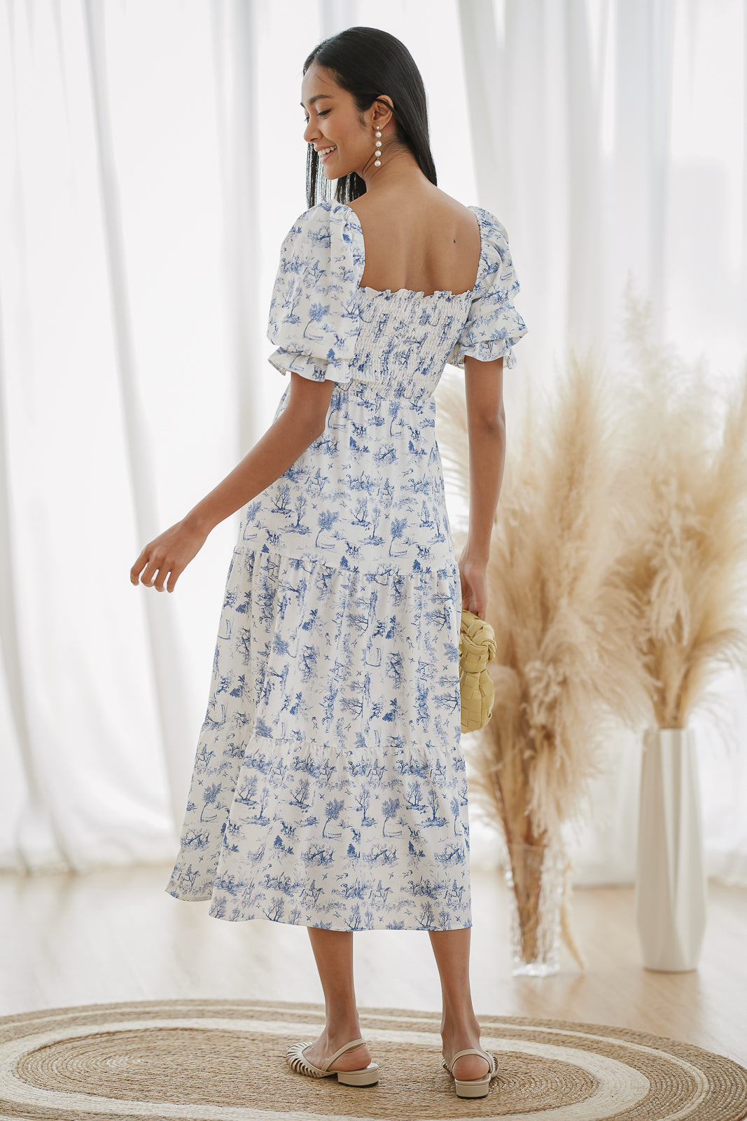 Restocked* Belissima Smocked Dress in Blue Safari