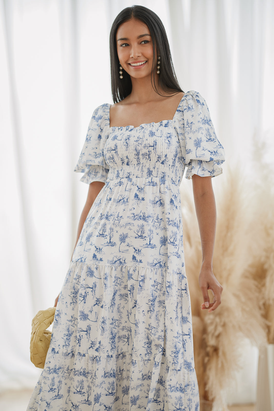 Restocked* Belissima Smocked Dress in Blue Safari