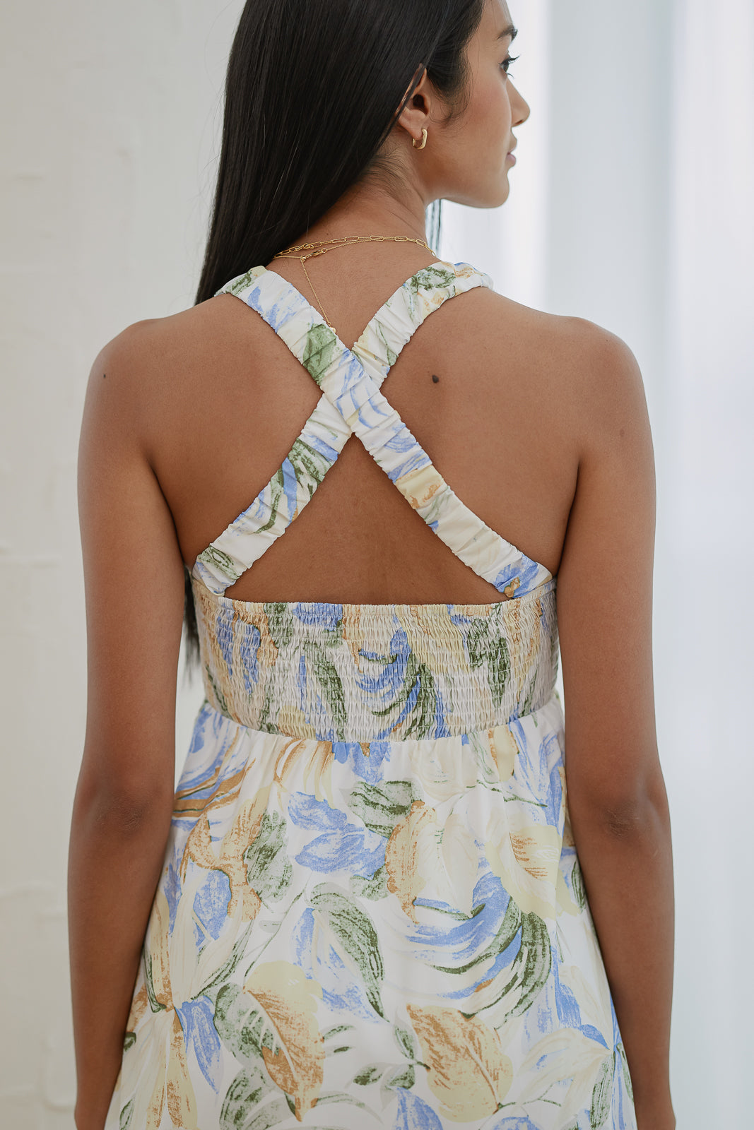 Botany Padded Crossback Dress in Blue