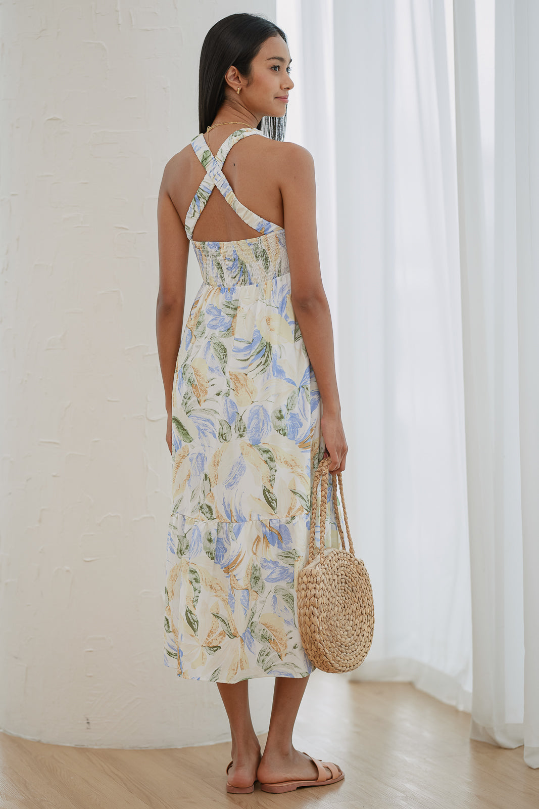 Botany Padded Crossback Dress in Blue