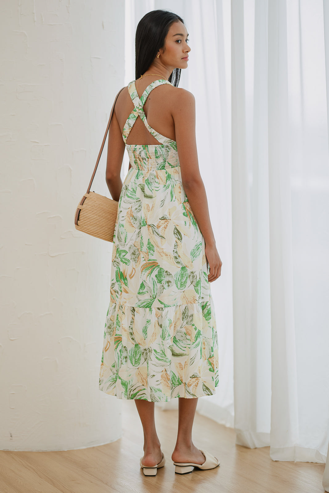 Botany Padded Crossback Dress in Green
