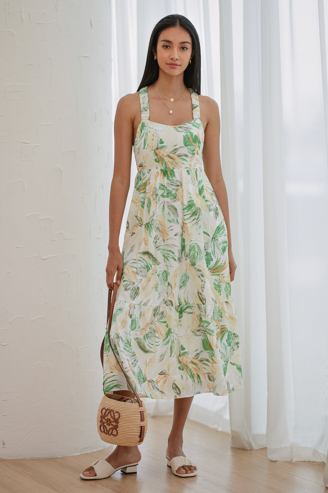 Botany Padded Crossback Dress in Green