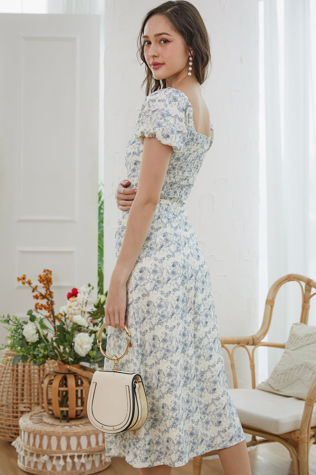 Restocked* Adeline Sweetheart Dress in Vintage Blue