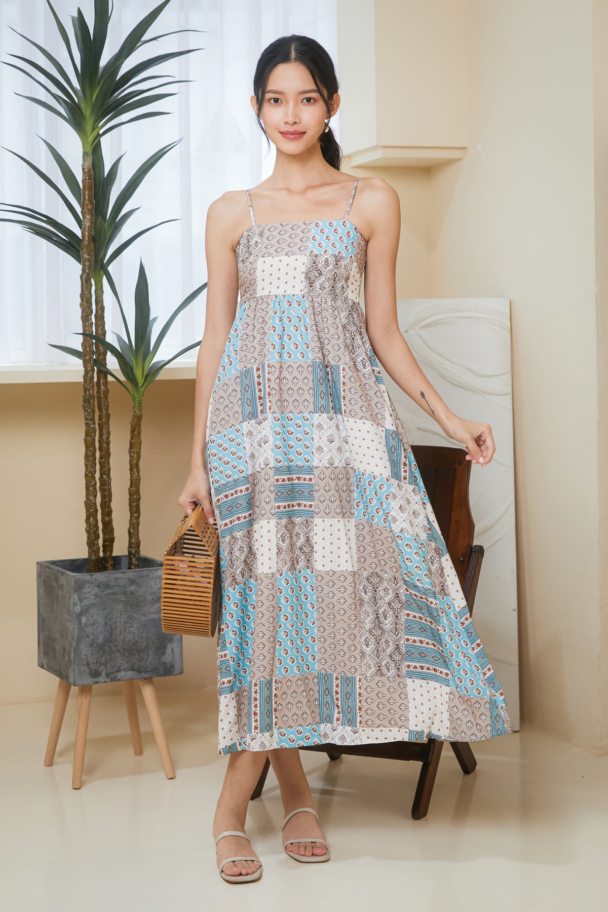 Bohemian Strappy Dress in Tiffany Blue
