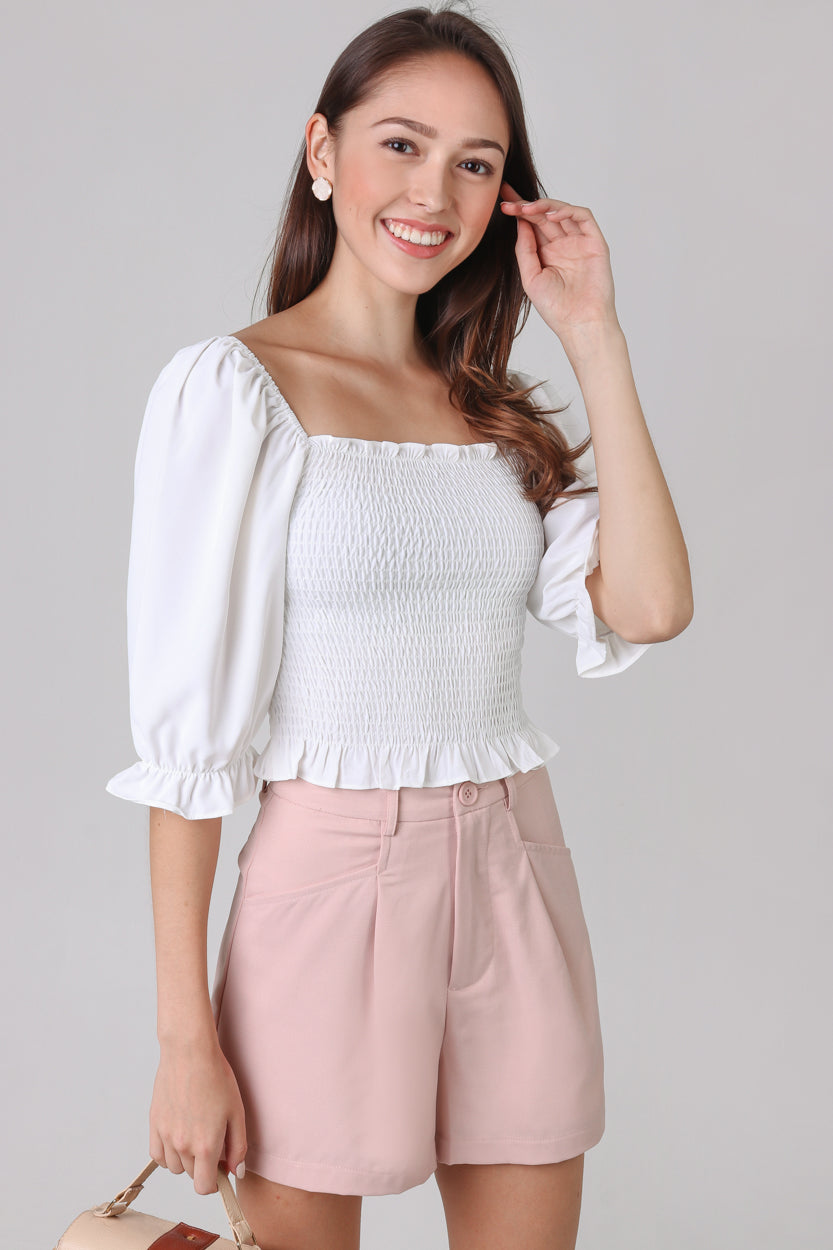 Restocked* Chelsea Tailored Shorts in Nude Pink