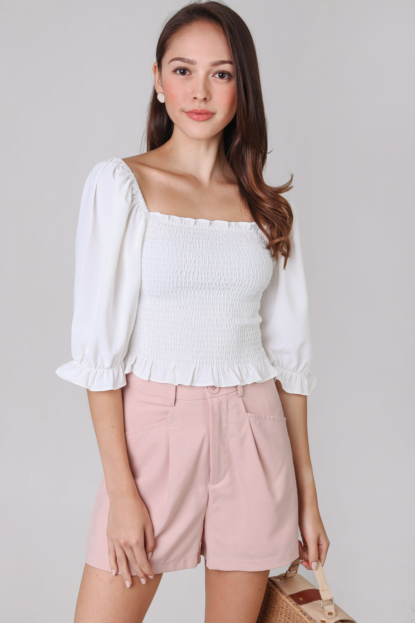 Restocked* Chelsea Tailored Shorts in Nude Pink