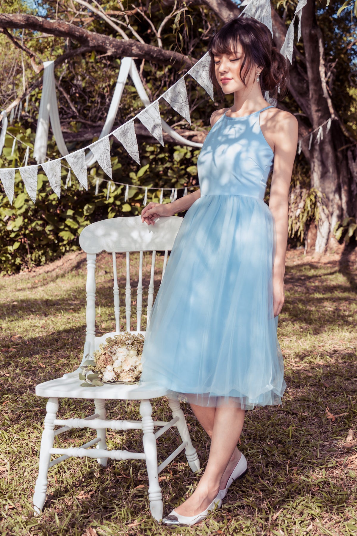 Midsummer&#39;s Night Tulle Dress In Sky Blue